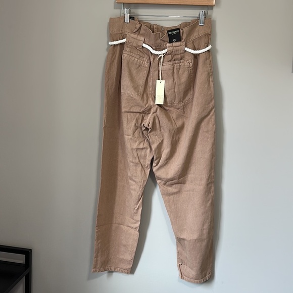 Blank NYC Paperbag Pants with Rope Belt in Tan Button Fly Sz M NEW - Picture 4 of 6